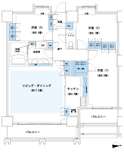 Floor: 3LDK + WIC, the occupied area: 96.95 sq m, Price: 100 million 27.8 million yen, currently on sale