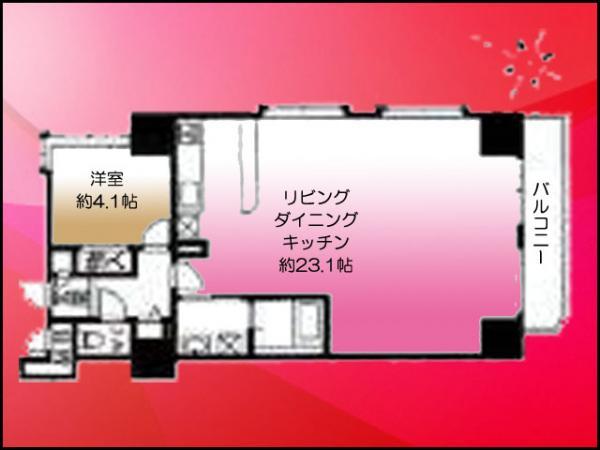 Floor plan. 1LDK, Price 35,800,000 yen, Occupied area 56.06 sq m , Balcony area 4.85 sq m