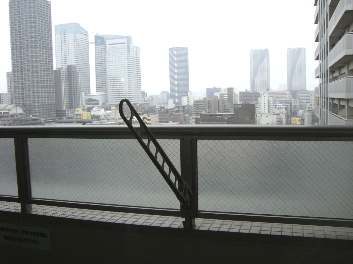 View. High-rise apartment of Tsukuda visible from the corridor side