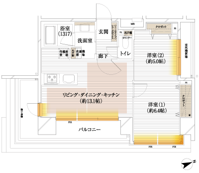 Floor: 2LDK, occupied area: 55.29 sq m, Price: 51,900,000 yen, now on sale