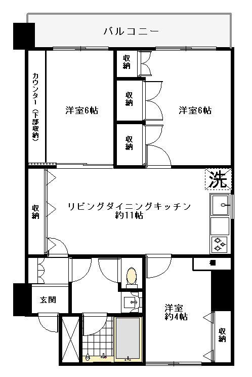 Floor plan. 3LDK, Price 27,800,000 yen, Occupied area 53.94 sq m