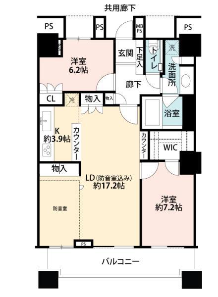 Floor plan. 2LDK, Price 78,800,000 yen, Occupied area 79.87 sq m