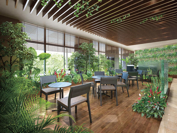 Shared facilities.  [Forest Cafe / 2F] Surrounded by green, Healing of private space. (Forest Cafe Rendering,  ※ )