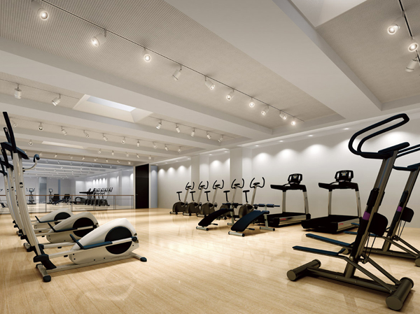 Shared facilities.  [Gym space for a full-fledged machine are aligned / 2F] Regularly move the body for health maintenance and mental and physical refresh of everyday, To support a fulfilling life "fitness studio". (Fitness studio Rendering,  ※ )