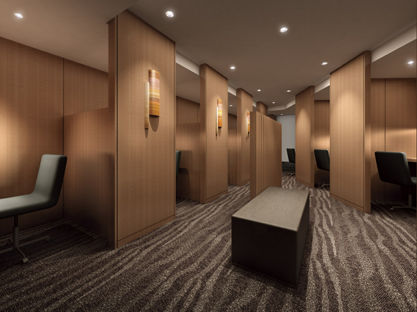 Shared facilities.  [Space to spend your time as study / 40F] It has been installed in the 40-floor "study room" is, Study space with a private feeling. Place the desk of the grain of the walnut, The wall Ashiraimashita Art. (Study Room Rendering,  ※ )