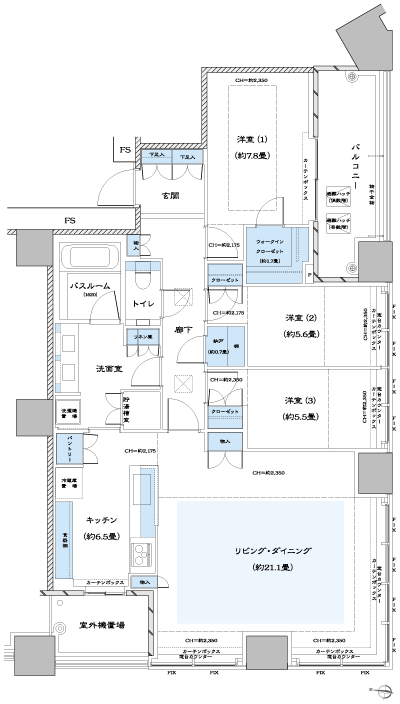 Floor: 3LDK + N + WIC, the occupied area: 107.4 sq m, Price: 144 million yen (tentative)