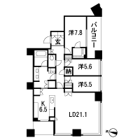 Floor: 3LDK + N + WIC, the occupied area: 107.4 sq m, Price: 144 million yen (tentative)