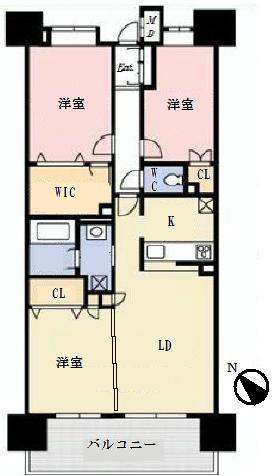 Floor plan. 3LDK, Price 72 million yen, Occupied area 70.31 sq m , Balcony area 11 sq m