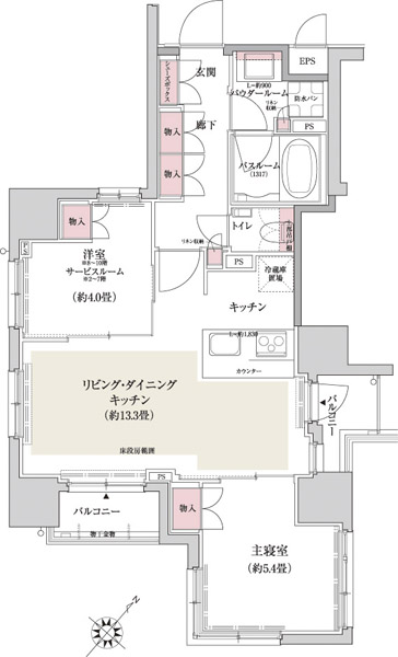 Other. D type Floor Plan: 2LDK (8 ~ 10th floor) / 1LDK+S(2 ~ 7th floor) (footprint / 54.12 sq m  Balcony area / 4.69 sq m )