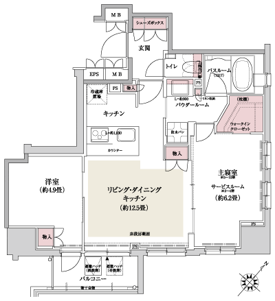Floor: 2LDK (5 ~ 10th floor) / 1LDK+S(2 ~ 4th floor), the occupied area: 55.03 sq m