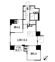 Floor: 2LDK (8 ~ 10th floor) / 1LDK+S(2 ~ 7th floor), the occupied area: 54.12 sq m