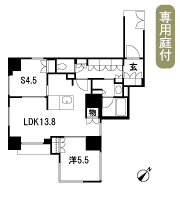 Floor: 1LDK + S, the occupied area: 60.82 sq m