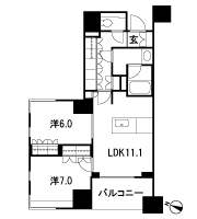 Floor: 2LDK, occupied area: 59.87 sq m, Price: 49,353,972 yen, now on sale