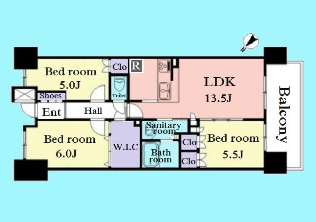 Floor plan. 3LDK, Price 72 million yen, Occupied area 70.31 sq m , Balcony area 11 sq m