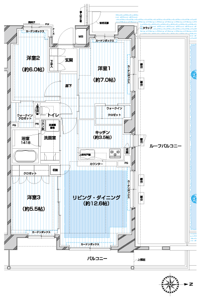 Floor: 3LDK, occupied area: 74.61 sq m, Price: TBD