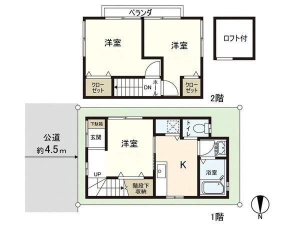 Floor plan. 17.8 million yen, 3DK, Land area 37.67 sq m , Building area 40.58 sq m with loft