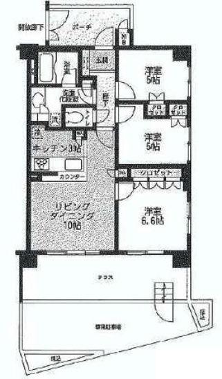 Floor plan. 3LDK, Price 27,800,000 yen, Footprint 65.7 sq m , Balcony area 15.2 sq m
