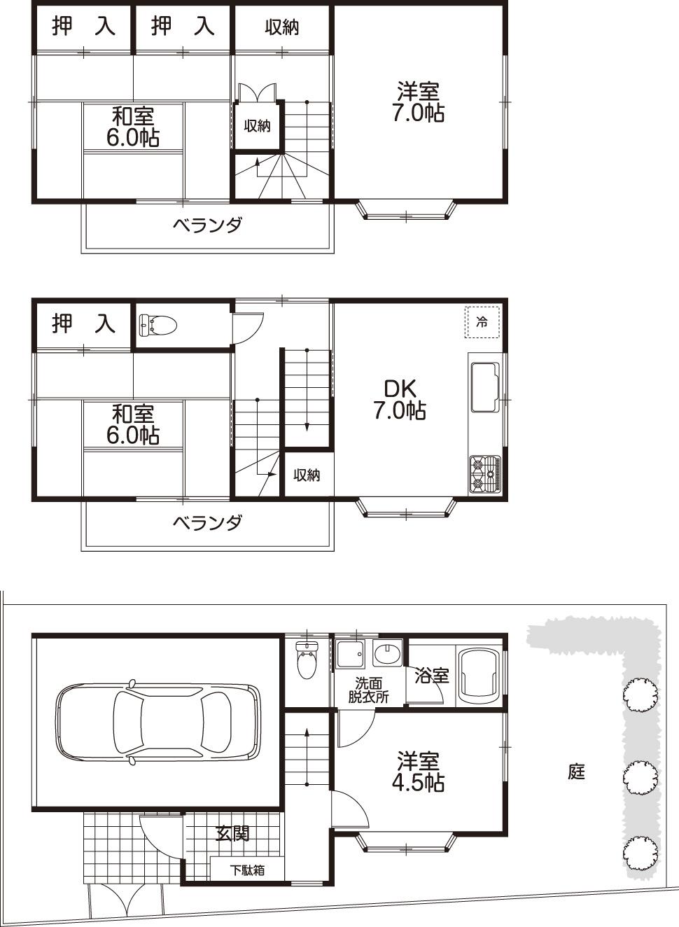 Floor plan. 21 million yen, 4DK, Land area 60.23 sq m , Building area 97.76 sq m