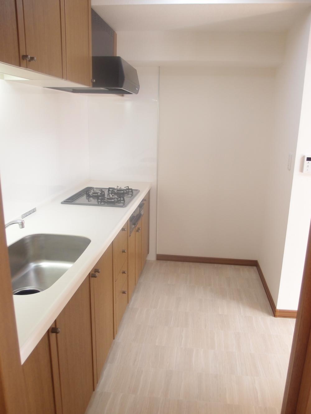 Kitchen. Kitchen panel installation, Gas stove exchange