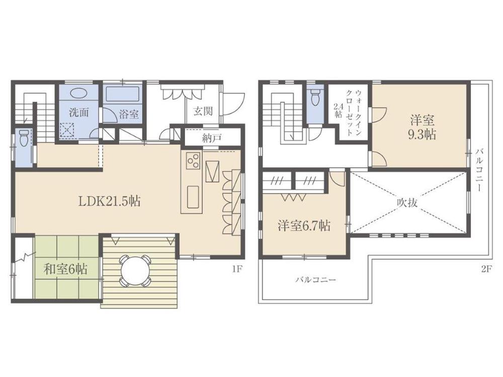 Floor plan. 62,800,000 yen, 3LDK + S (storeroom), Land area 146.25 sq m , LDK is located spacious 21.5 Pledge with a building area of ​​124.97 sq m atrium