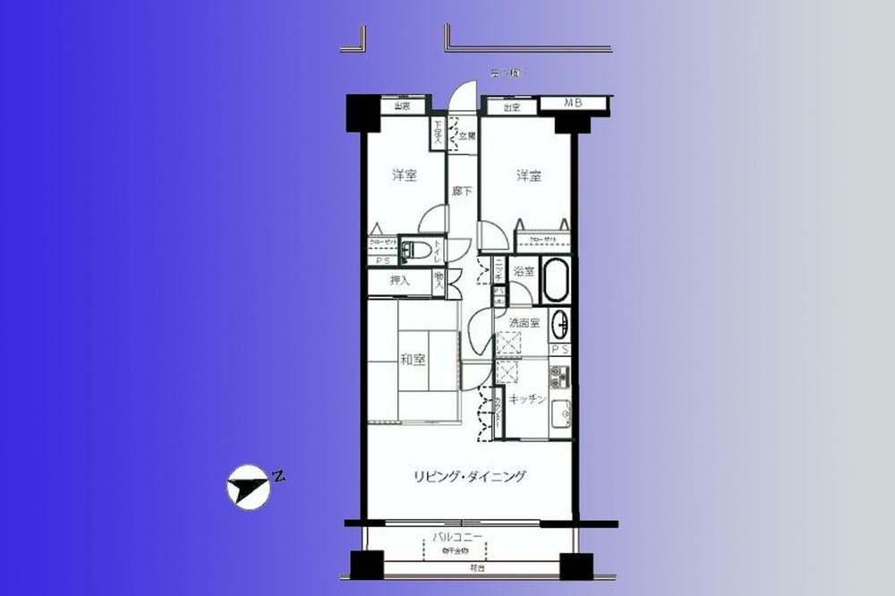Floor plan. 3LDK, Price 36,800,000 yen, Footprint 71.4 sq m , Balcony area 7.32 sq m   [There throughout storage and niche] Decorate small items or pictures to display shelf of the recess of the wall.
