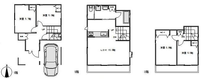 Floor plan. 38,800,000 yen, 4LDK, Land area 76.84 sq m , Building area 106.81 sq m