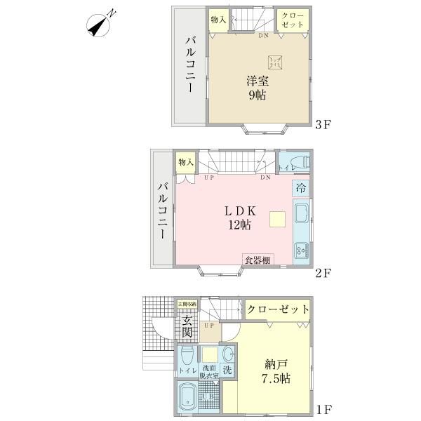Floor plan. 26,800,000 yen, 1LDK, Land area 42.9 sq m , Building area 68.31 sq m