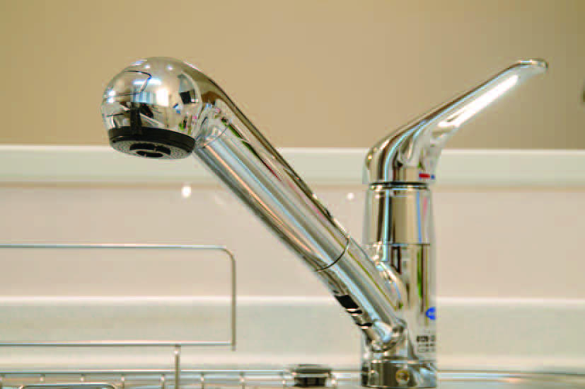 Construction ・ Construction method ・ specification. Water purifier embedded in the faucet. Sink around you Katazuki in neat compact.
