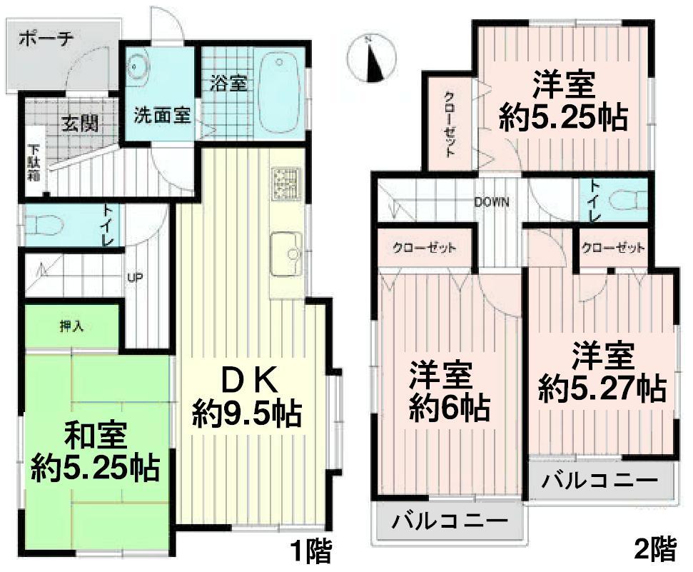 Floor plan. 33,800,000 yen, 4DK, Land area 89.33 sq m , Building area 79.7 sq m