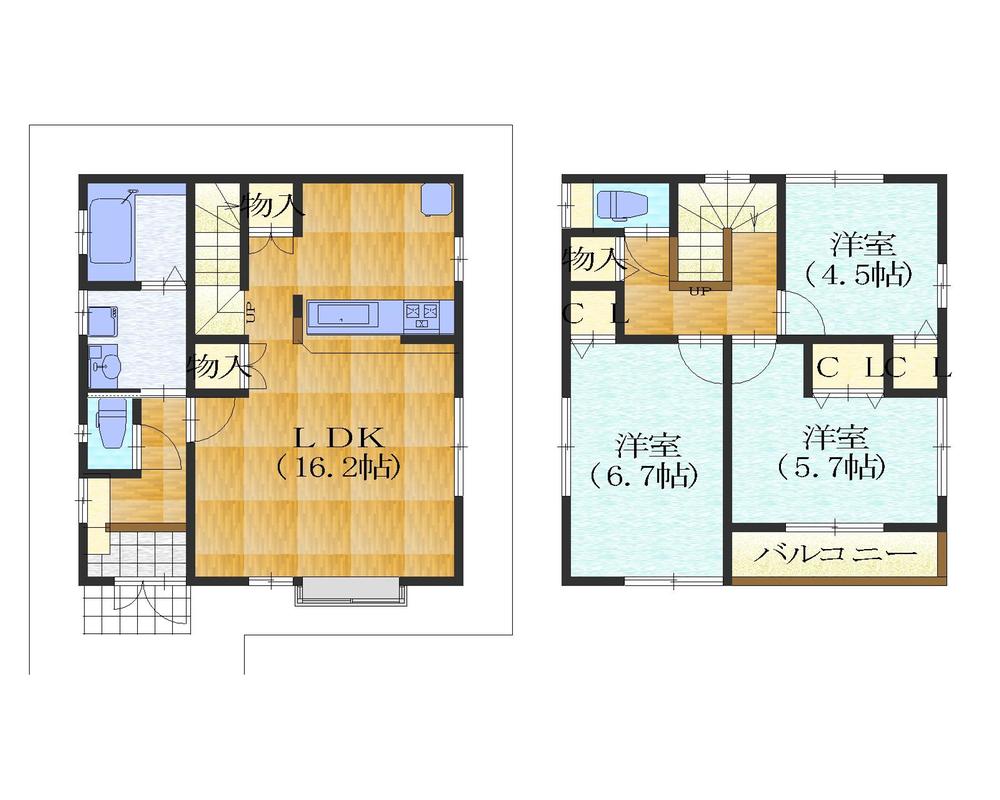 Floor plan. (1 Building), Price 46,300,000 yen, 3LDK, Land area 104.04 sq m , Building area 83.63 sq m
