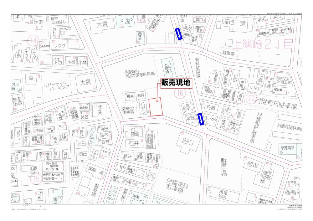 Local guide map. Edogawa Kamishinozaki 2-16 undecided or less