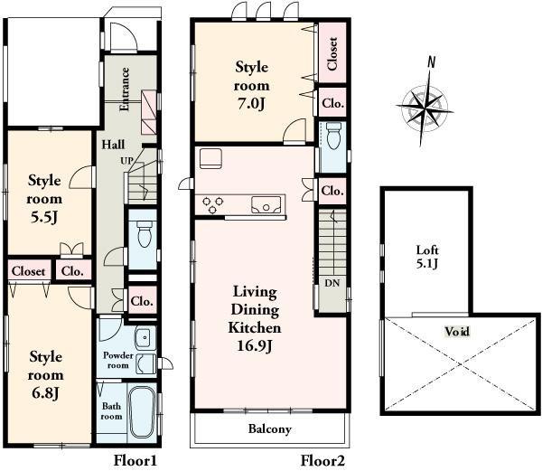 Floor plan. 38,800,000 yen, 3LDK, Land area 78.06 sq m , Building area 88.81 sq m