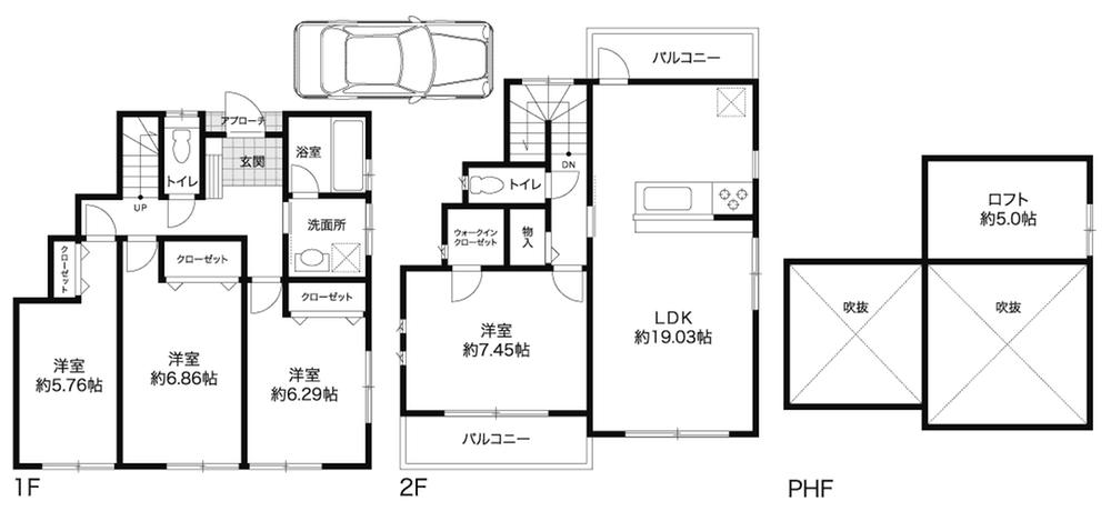 Floor plan. (A Building), Price 41,800,000 yen, 4LDK, Land area 116.76 sq m , Building area 99.86 sq m