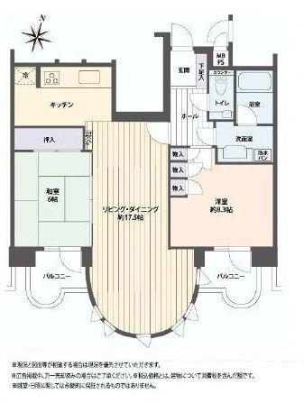 Floor plan. 2LDK, Price 23.8 million yen, Footprint 68.2 sq m , Balcony area 7.01 sq m 2LDK Floor plan