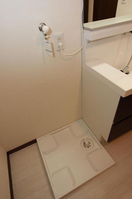 Wash basin, toilet. Washing machine Storage