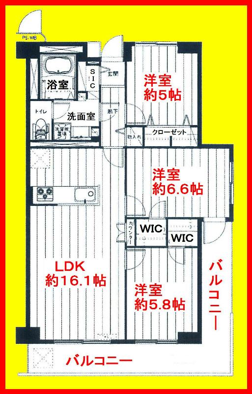 Floor plan. 3LDK, Price 31,900,000 yen, Occupied area 72.72 sq m , Balcony area 14.52 sq m full renovation