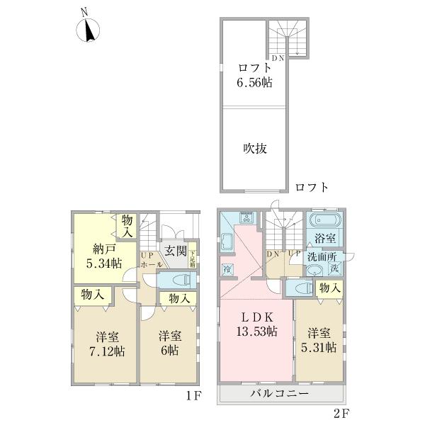 Floor plan. 43,800,000 yen, 4LDK, Land area 79.51 sq m , Building area 88.08 sq m