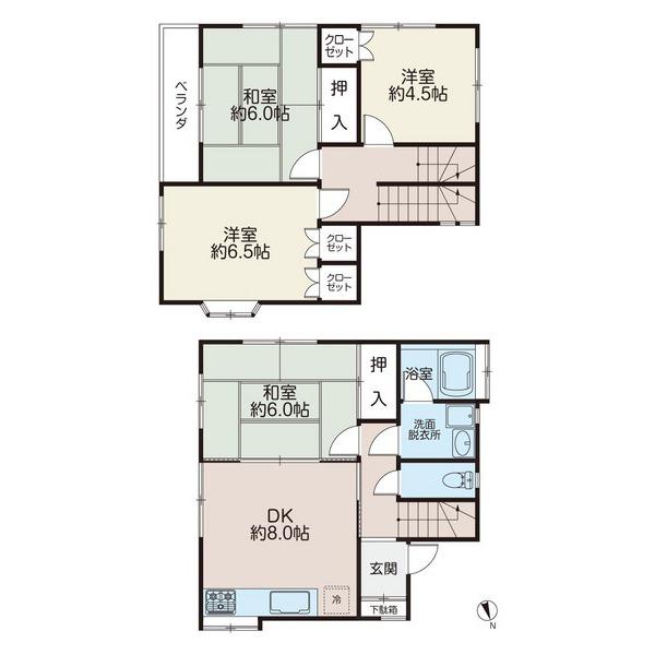 Floor plan. 23.8 million yen, 4DK, Land area 73.9 sq m , Building area 76.18 sq m