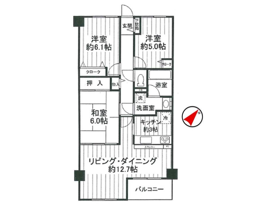Floor plan. 3LDK, Price 25,800,000 yen, Occupied area 72.06 sq m , Balcony area 4.2 sq m