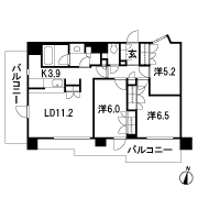 Floor: 3LDK + TR, the occupied area: 72.53 sq m