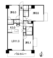 Floor: 3LDK + 2WIC + SIC + TR, the occupied area: 75.47 sq m