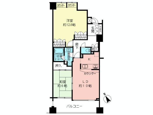 Floor plan. 2LDK, Price 31,800,000 yen, Occupied area 73.06 sq m , Balcony area 11.38 sq m 73.06m2, Wide main bedroom features 2LDK type