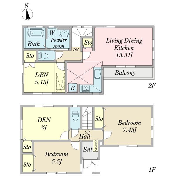 Floor plan. 38,800,000 yen, 4LDK, Land area 74.2 sq m , Building area 86.89 sq m