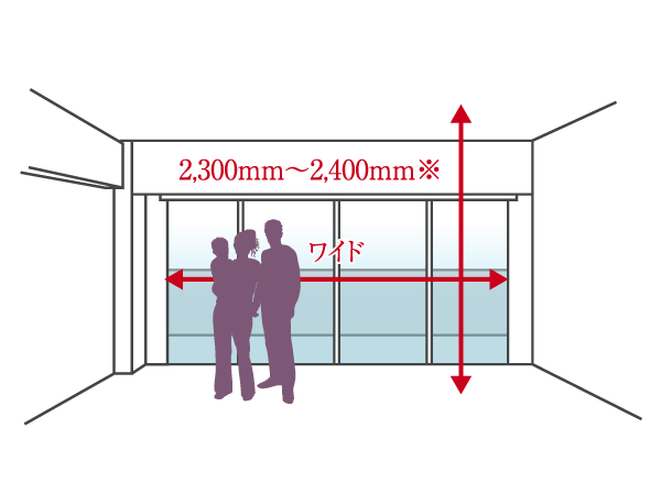 Shared facilities.  [Wide & high sash] Incorporate light and wind in abundance within the dwelling unit wide & high sash. Abundant natural light and produce bright and open to the room.  ※ The sash width, By the convenience of on construction, There may be a slight difference occurs. (Conceptual diagram)