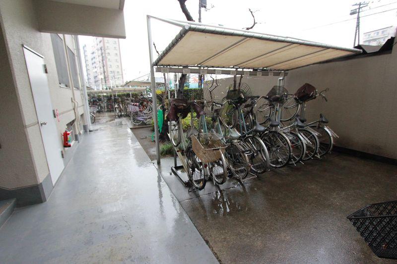 Parking lot. Bicycle-parking space