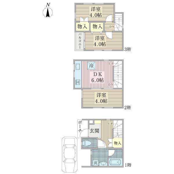 Floor plan. 19,800,000 yen, 3DK, Land area 32.36 sq m , Building area 51.32 sq m