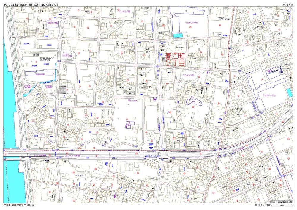 Local guide map. Edogawa harue 2-15