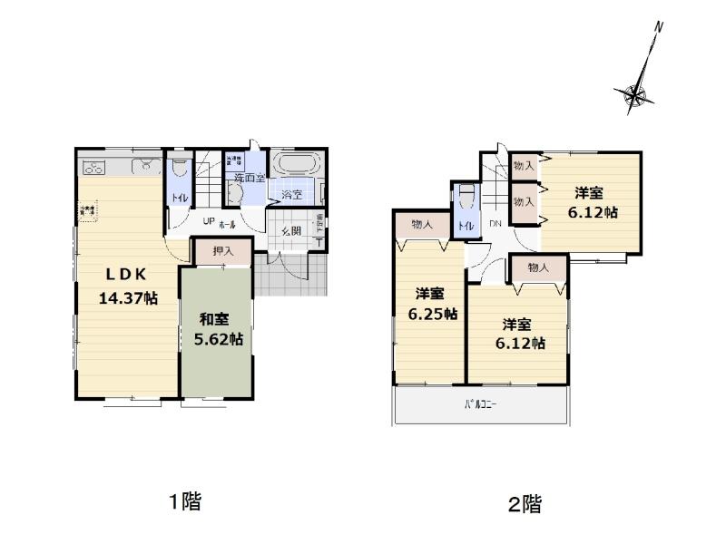 Floor plan. (B Building), Price 45,800,000 yen, 4LDK, Land area 84.04 sq m , Building area 92.32 sq m