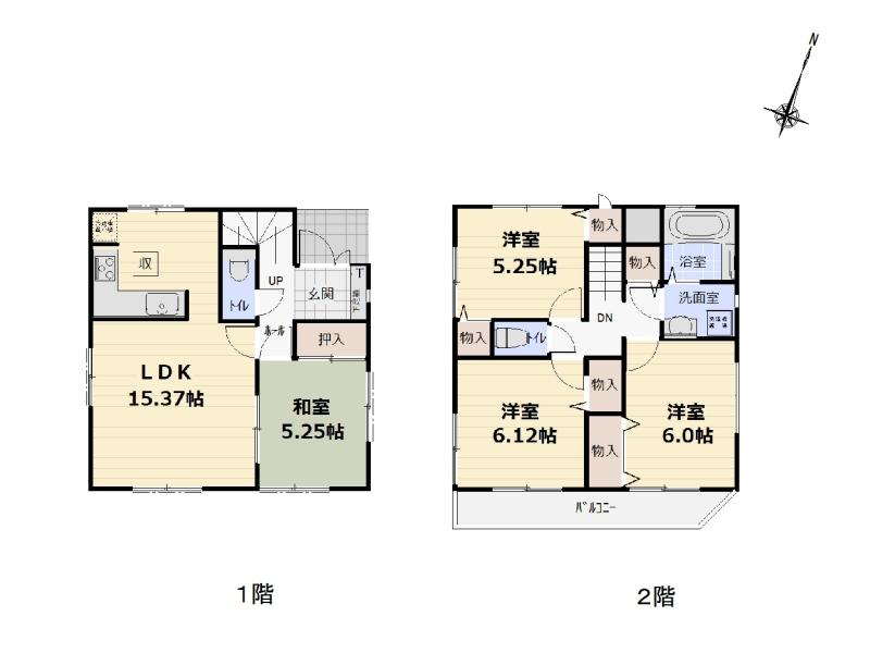 Floor plan. (D Building), Price 46,800,000 yen, 4LDK, Land area 72.16 sq m , Building area 90.67 sq m
