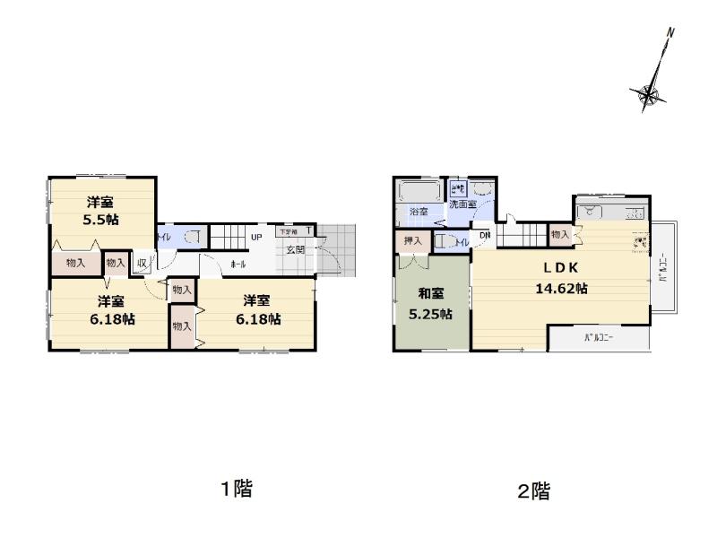 Floor plan. (G Building), Price 43,800,000 yen, 3LDK+S, Land area 72.19 sq m , Building area 89.43 sq m